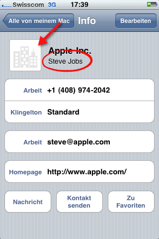 iPhone New Company with Contactname