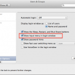 OSX Authentication Fails - Show Input Sources in Login Window