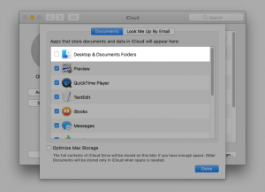 macOS Sierra Disable iCloud Desktop+Documents Folders Cloud Sync