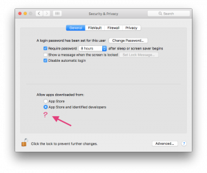 macOS Sierra Security+Privacy Missing Allow from Anywhere