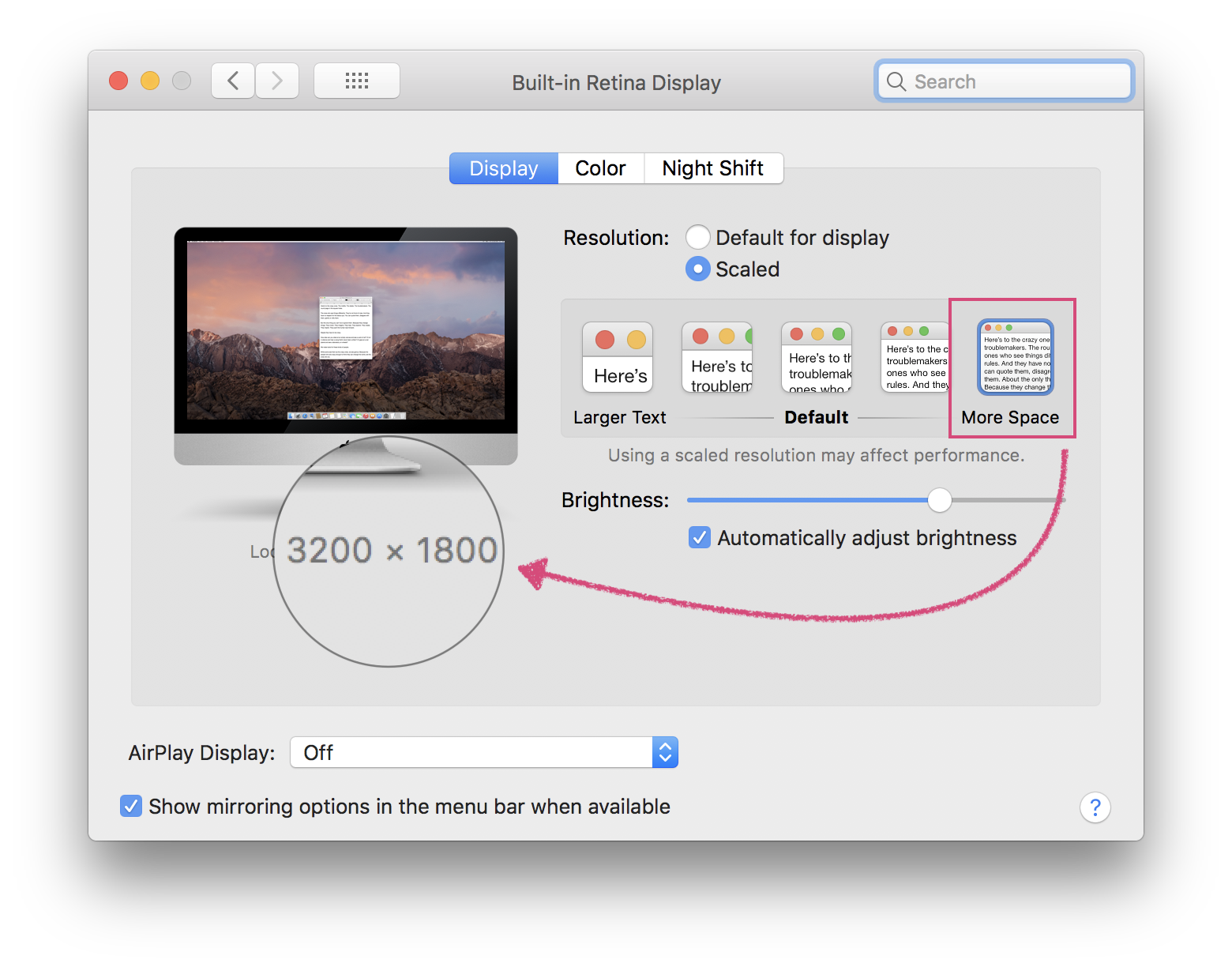 change display settings on mac os sierra for chromecast