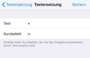 Step 3 - Add Text Replacement for Not Equals Sign
