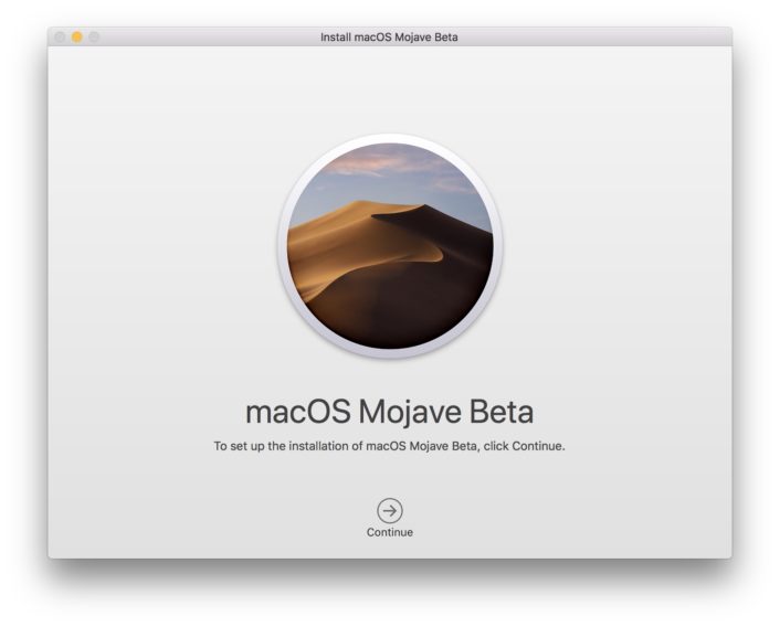 macOS Mojave Beta Installer Screenshot