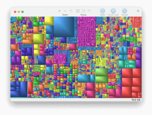 Example Report in GrandPerspective showing large files and folders