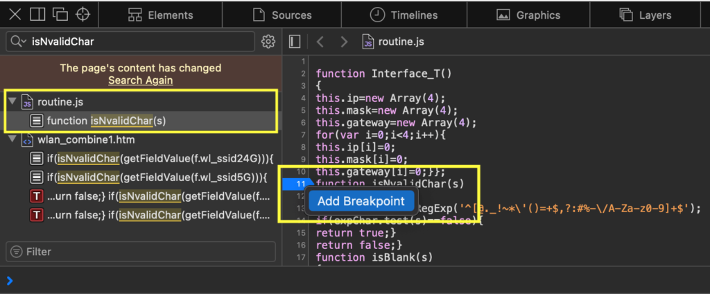 Add a JavaScript Breakpoint