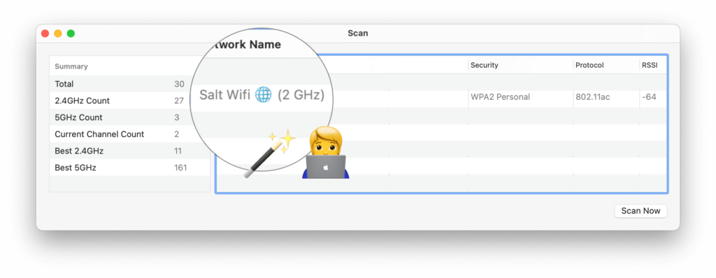 Successful change of WiFi name with spaces and emoji
