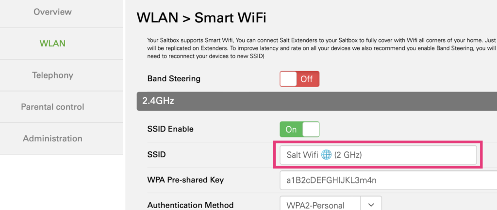 Add any desired SSID Name