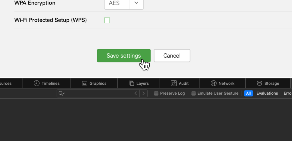 Save WLAN Settings