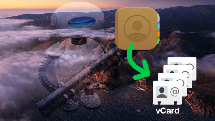 Teaser showing macOS and individual Contacts vCard export using Automator