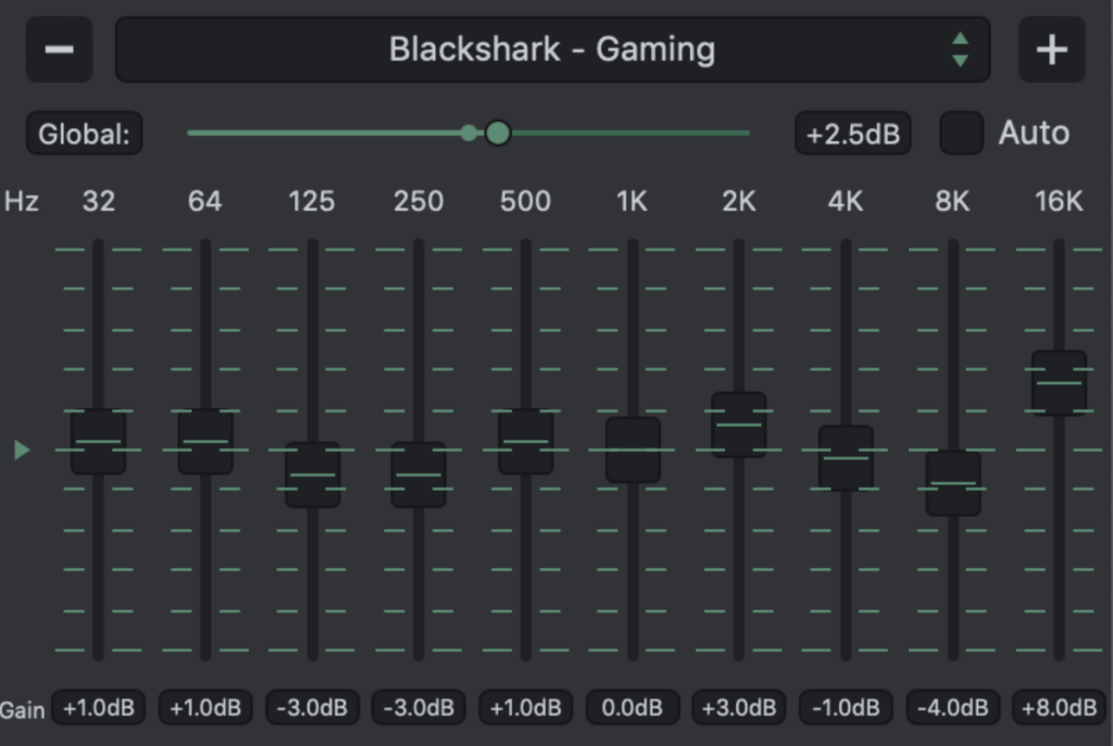 Equalizer settings for causal Gaming and the Razer BlackShark V2 Pro