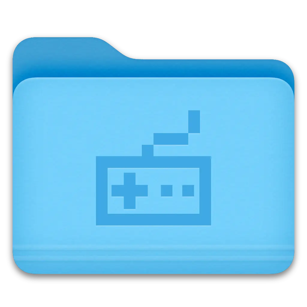 macOS Finder Folder Icon with a Retro Game Console Controller silhouette