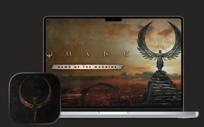 MacBook Mockup with Quake 1 Dawn of the Machine Teaser